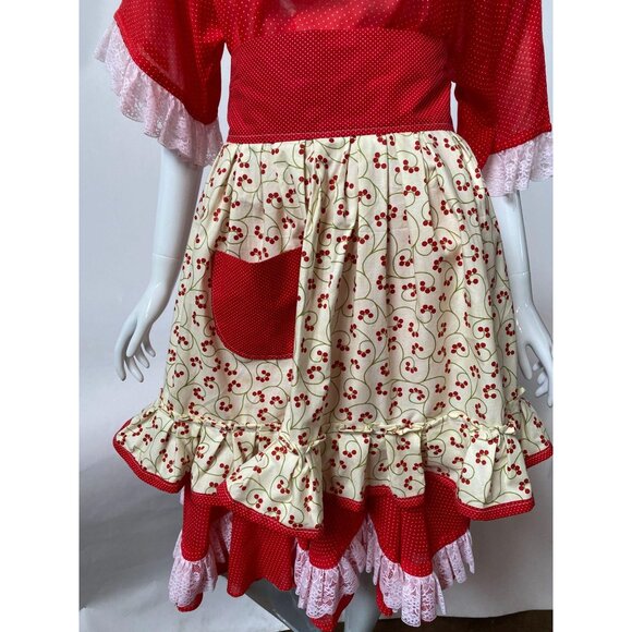 Cherry Ruffled Vintage from 60's Apron - Picture 3 of 10